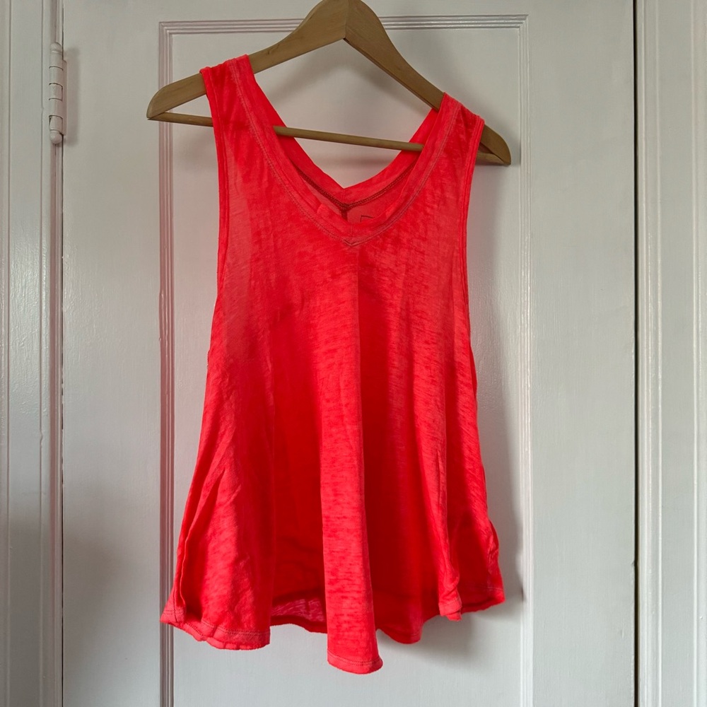 Free People We The Free Neon Orange Loose Fit Tank Top